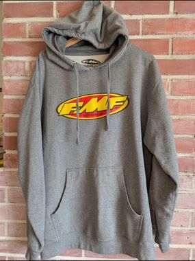 FMF Gray Hoodie with Yellow & Red Logo